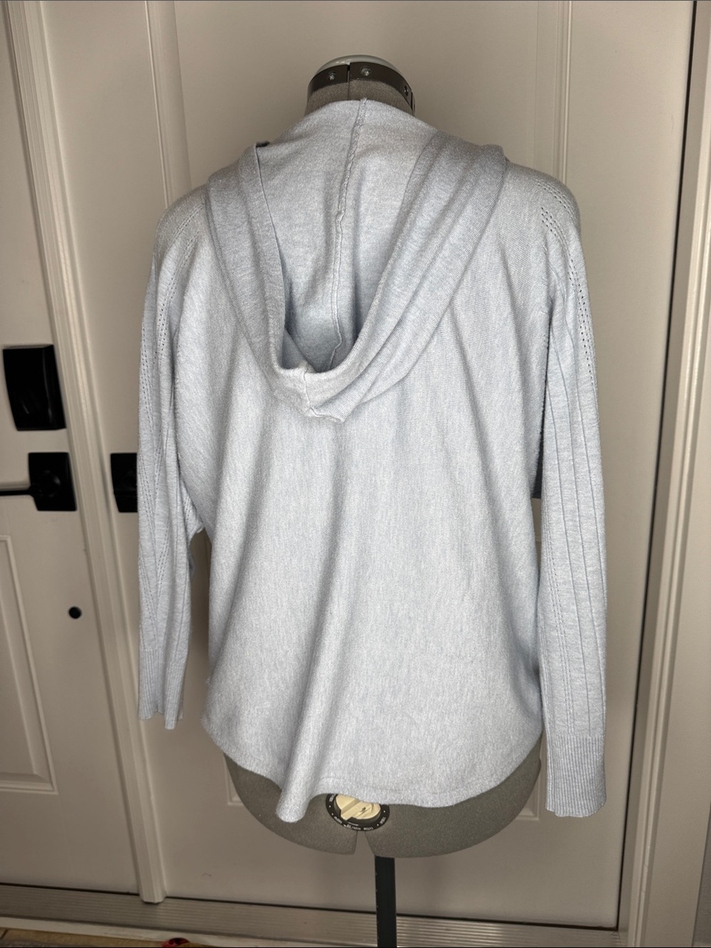 Vila Milano Light Blue Hooded Women's Knit Top - Picture 3 of 5